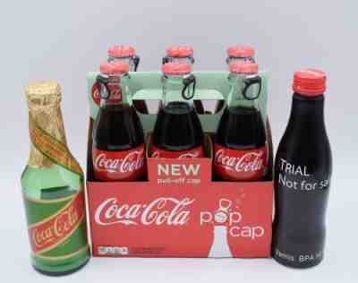 PRIVATE LISTING! Coca Cola Pull Top 6 pack +Trial Bottle + 1994 Export Bottle