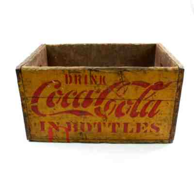 Vintage Coca Cola Wooden Bottle Crate Tote Carrier Antique Americana 1930s 1940s