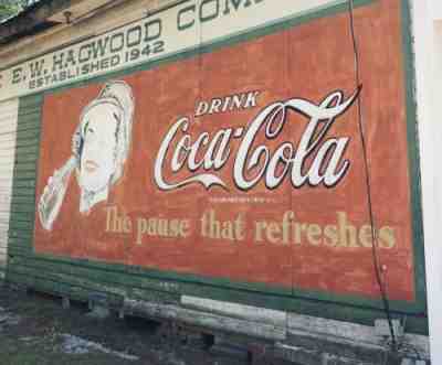 Vintage Hand Painted Coca Cola Sign Coke Billboard Original 1960s Coke Sign