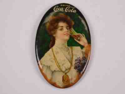 Vintage Coca Cola 1906 Pocket Mirror Sign Original Whitehead & Hoag Newark, NJ
