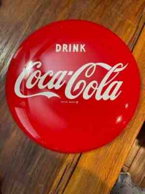 1953 Coca-Cola 11" Red Button Sign