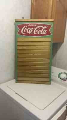 Original 1950s Coca-Cola Fishtail Hanging Menu Board Masonite Coke Sign