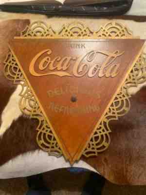 original rare Wood mÃ©tal trim coca cola signs