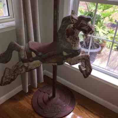 vintage coca cola carousel horse on stand