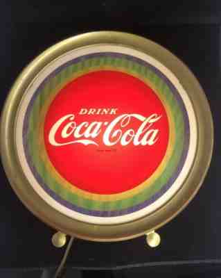 Vintage Price Bros "Drink Coca-Colaâ? Round Motion Illusion Lighted Sign C. 1949