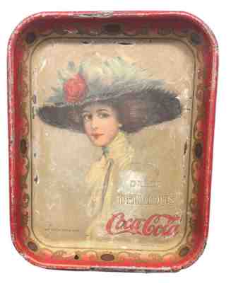 Original Unrestored 1909-1910 Hamilton King Coca-Cola Serving Tray