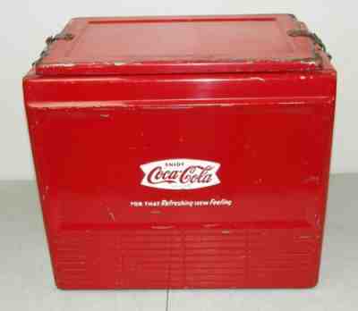 Very Nice!! Vtg PROGRESS REFRIGERATOR CO. "Coca Cola/ Coke" COOLER +TRAY INSERT!