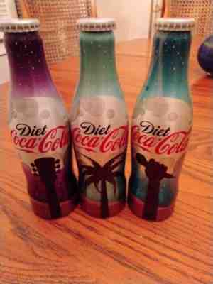 2011 Coca Cola 3 alu bottles set, Israel; Five Stars and a Moon full