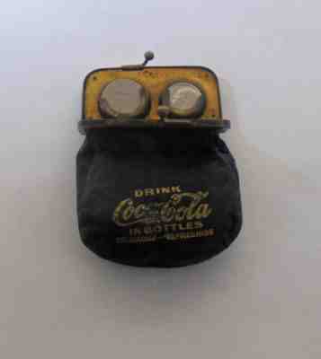 antique vintage 1910s Coca-Cola Leather Coin Purse Coke