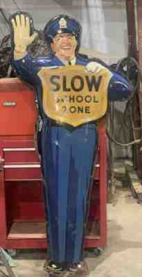 VTG COCA COLA Double Sided School Crossing Guard Policeman Sign