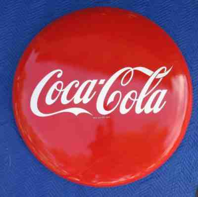 Coca Cola 48" (4 foot) Button Sign, Near Mint condition, Original 1950's era.