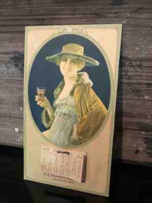 1918 Coca Cola Calendar W/ Silent Film Star June Caprice RARE Cardstock Antique