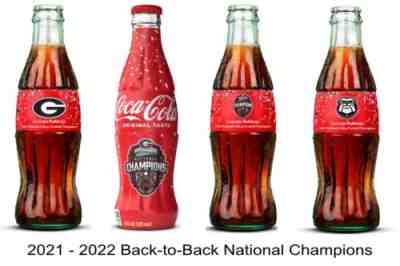 4 Coca-Cola Bottles Georgia Bulldogs 2022 National Championship Back to Back UGA