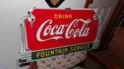 1941 Coca-Cola Porcelain Fountain Sign