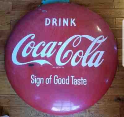 Drink Coca-Cola sign Of Good Taste 36" 36in Metal Porcelain Button Sign Coke