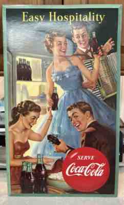 vintage Coca-Cola sign Cardboard Original 1953 Woman ï¿¼ Singing, Dancing ï¿¼