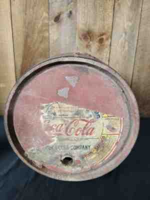 Vintage 10 Gallon Wooden Coca-Cola Syrup Dispenser Keg Barrel Adertising sign