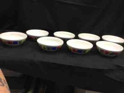 Gibson Coca-Cola Dinnerware 7" Soup Cereal Bowls set of 8