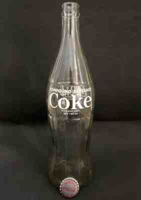 RARE 1970s New Zealand 750ml Coca Cola Coke Bottle EMPTY with UNUSED CAP