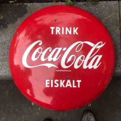 Coca Cola Porcelain Sign 1957 Warenzeichen Germany 16 inch