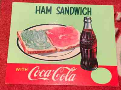 Vintage Coca Cola Cardboard Sign- Nice Version- Canadian