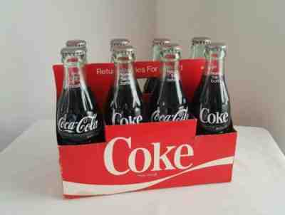 Vintage Coca-Cola Coke 8-pack Unopened 6.5 oz Glass Bottles in Original Carton