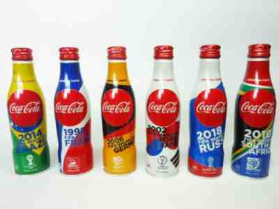 JAPANESE COCA COLA 2018 FIFA WORLD CUP 6 BOTTLE CAN SET 8.5oz / 250ml *NEW