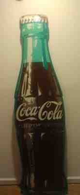 Vintage RARE 1949 Coca Cola Die Cut bottle sign 72â? 6ft Embossed AM 49. NICE!