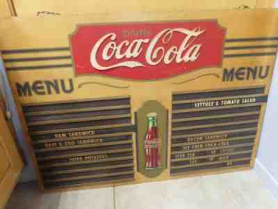 Pre 1945 Christmas Coke Coca Cola Coke Kay Displays Wood Menu Board sign