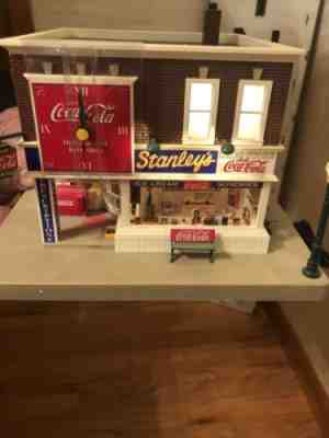 Danbury Mint Vintage Collectible Coca-Cola Light Up Corner Drug Store ClockÂ NIB