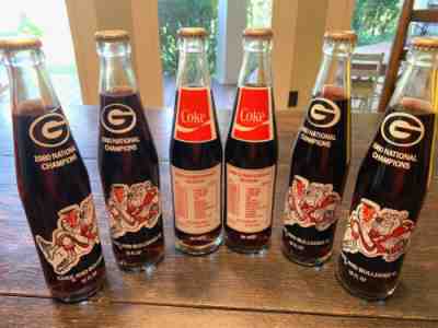 Vintage 1980 Georgia Bulldogs National Champions 10oz Coca Cola Coke Bottles