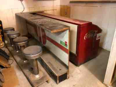 Rare 1950's Original Vintage COCA-COLA Soda Fountain Bar & Cooler MANCAVE Decor
