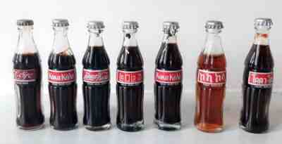 7 COCA COLA Miniature Bottle Chinese Taiwan Thai Russian Israel Eithopian Buglia