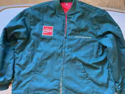 Vintage 1970s Coca Cola Green Coke Delivery Driver Jacket - Mens Large Long