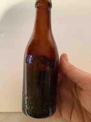 RARE STRAIGHT SIDE COCA COLA AMBER BOTTLE W/ ARROWS " MEMPHIS, TENN. " NICE "