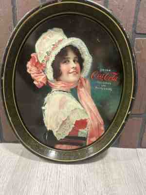 Original Vintage 1914 Coca Cola Serving Advertising Tray
