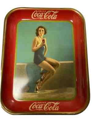Vintage 1933 Coca Cola Coke Tray, Frances Dee Authentic Original, VG+ Condition
