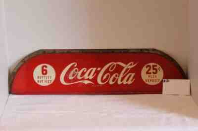 RARE Vintage Coca Cola Display Stand Rack TOP 6 Bottle 25 cent 1950's Sign