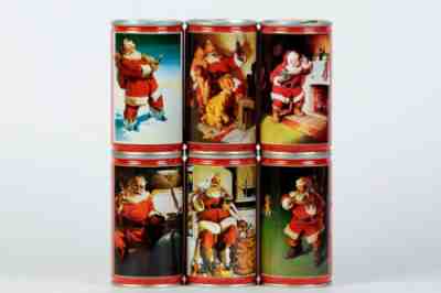 1987 Coca Cola 6 cans set, New Zealand; Santa Claus