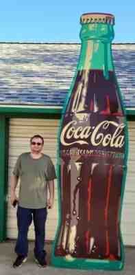 RARE LARGE 142" (NEARLY 12 FT) COCA-COLA DIECUT TIN BOTTLING PLANT BOTTLE SIGN