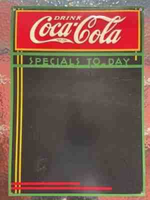 DRINK COCA-COLA Sign SPECIALS TODAY chalk board Rare 1930â??s