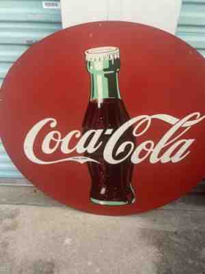 Original Coca Cola Red Disc Ad Sign 46â? Rare!!