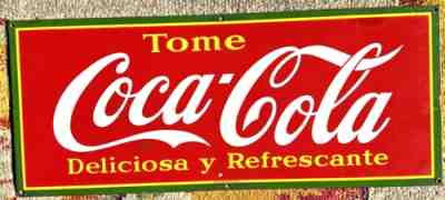 Rare Tome COCA COLA Vintage Sign from Havana, Cuba, from 1940 Made in Canada !!!