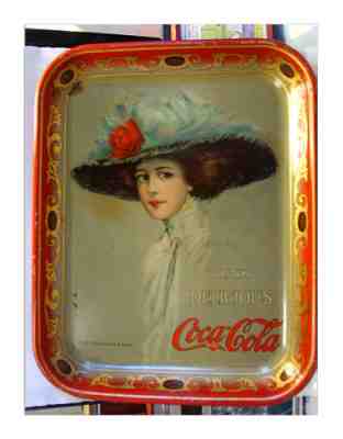 1909/1910 Attractive "Original" Hamilton King Coca Cola Tray in Very Nice Shape
