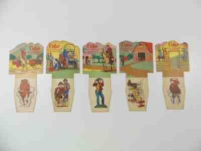 1950's Coca-Cola Western Theme Kit Carson carton inserts - lot of 5