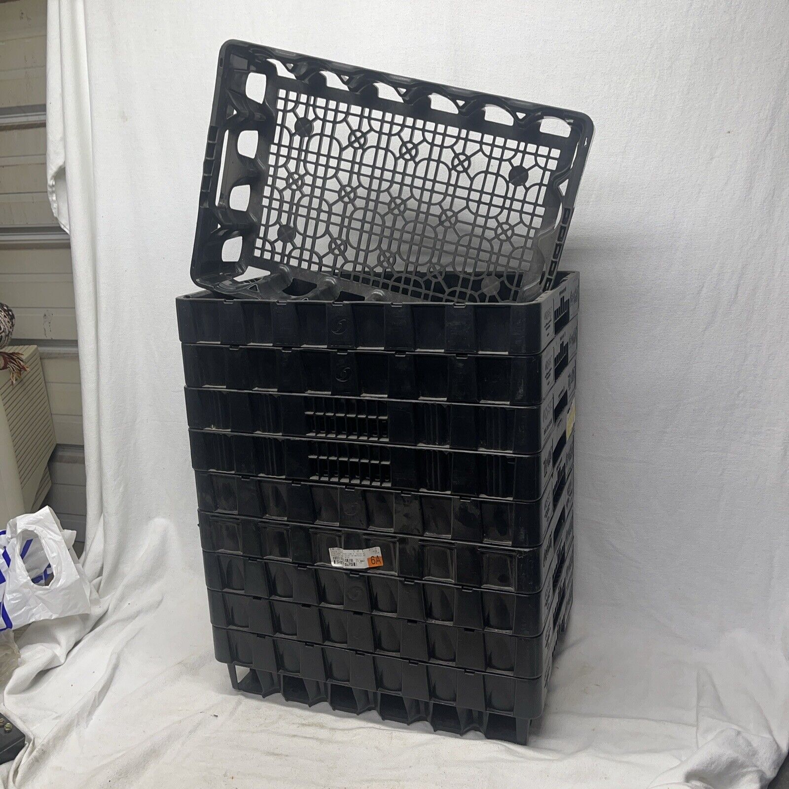 Lot of 10: Used COCA COLA Black Plastic 20oz Bottle Crate Gardening Stackable