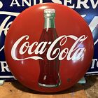 ORIGINAL & AUTHENTIC ''COCA-COLA''' BUTTON PORCELAIN SIGN 24 INCH