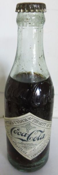 Coca-Cola Straight Sided Glass Bottle Augusta, CA. circa 1890