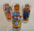 Set Of 6 Vintage 1989 Wizard of Oz 50th Anniversary Coca-Cola Collectors Glasses