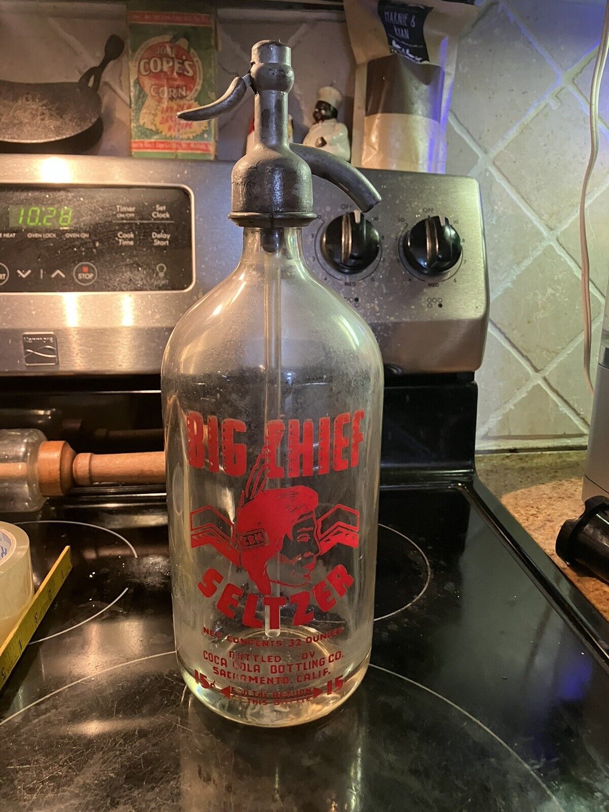 Vintage Big Chief Coca Cola Seltzer Bottle
